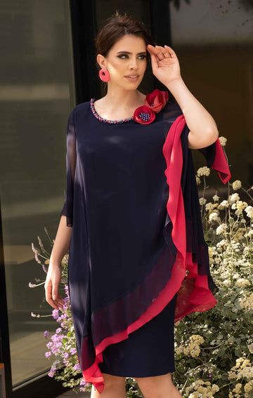 Abito Tubino c/Dettagli Fiori Curvy Allure C24-84